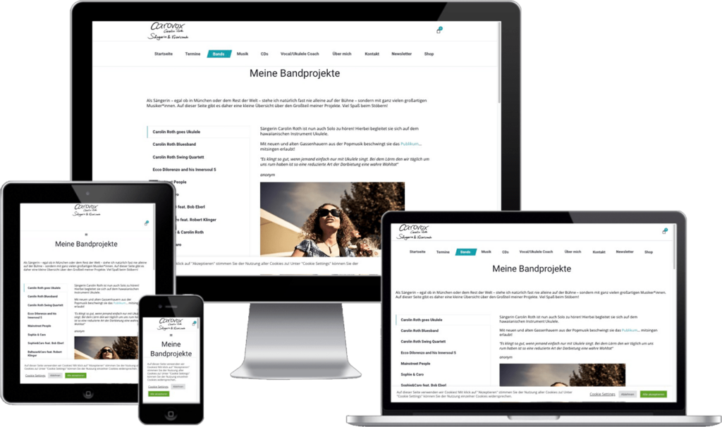 WooCommerce Shop einrichten München - Webschmiede Schmidt für Caro Vox