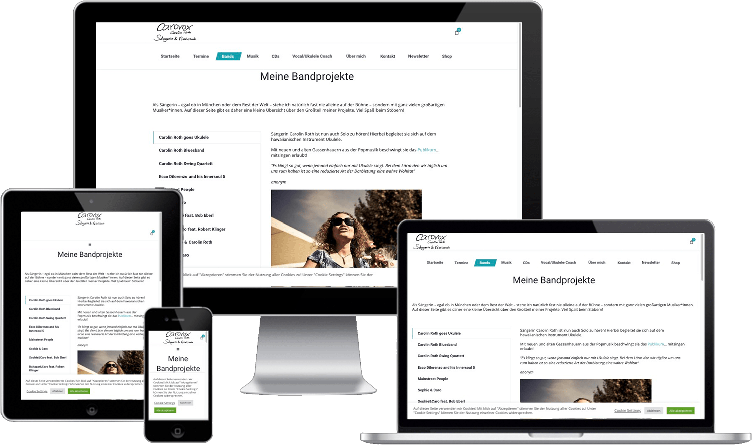 WooCommerce Shop einrichten München - Webschmiede Schmidt für Caro Vox